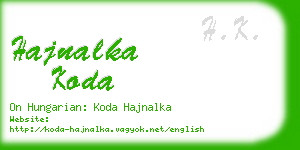 hajnalka koda business card